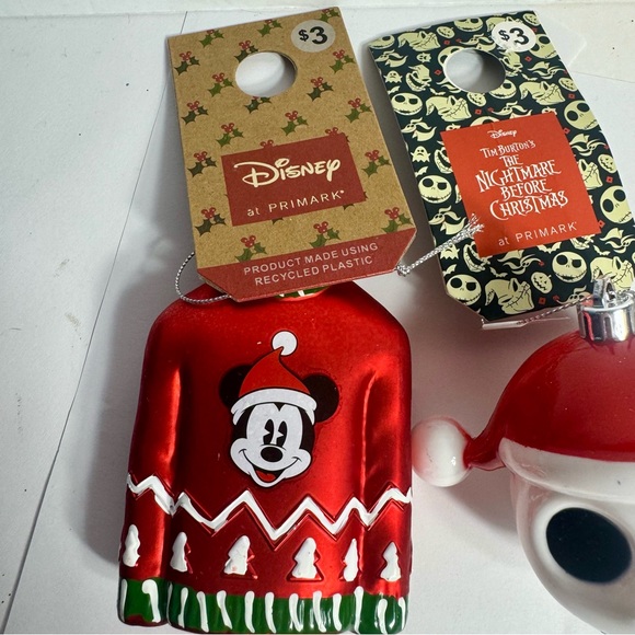 NWT. Primark Disney 4 ornaments. Includes Jack Skellington, Mickey Mouse gold - Picture 2 of 6